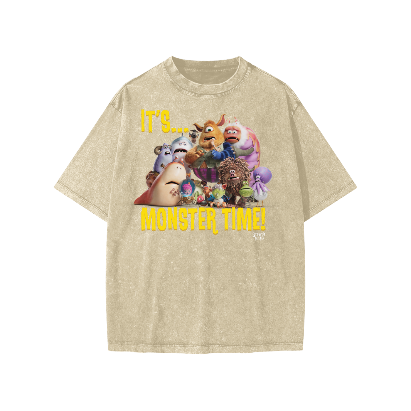 Stitch Head 'It's Monster Time!' Snow Washed Kids' T-Shirt
