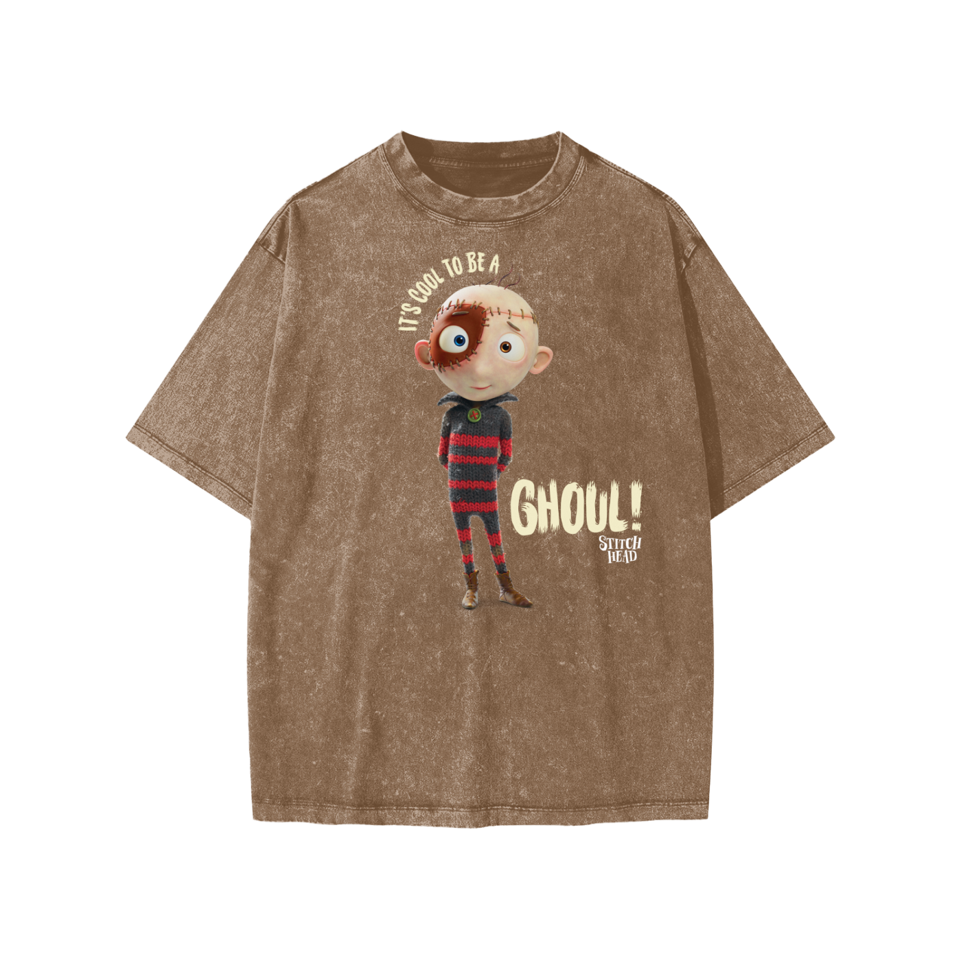 Stitch Head ‘It’s Cool To Be A Ghoul’ Snow Washed Kids' T-Shirt