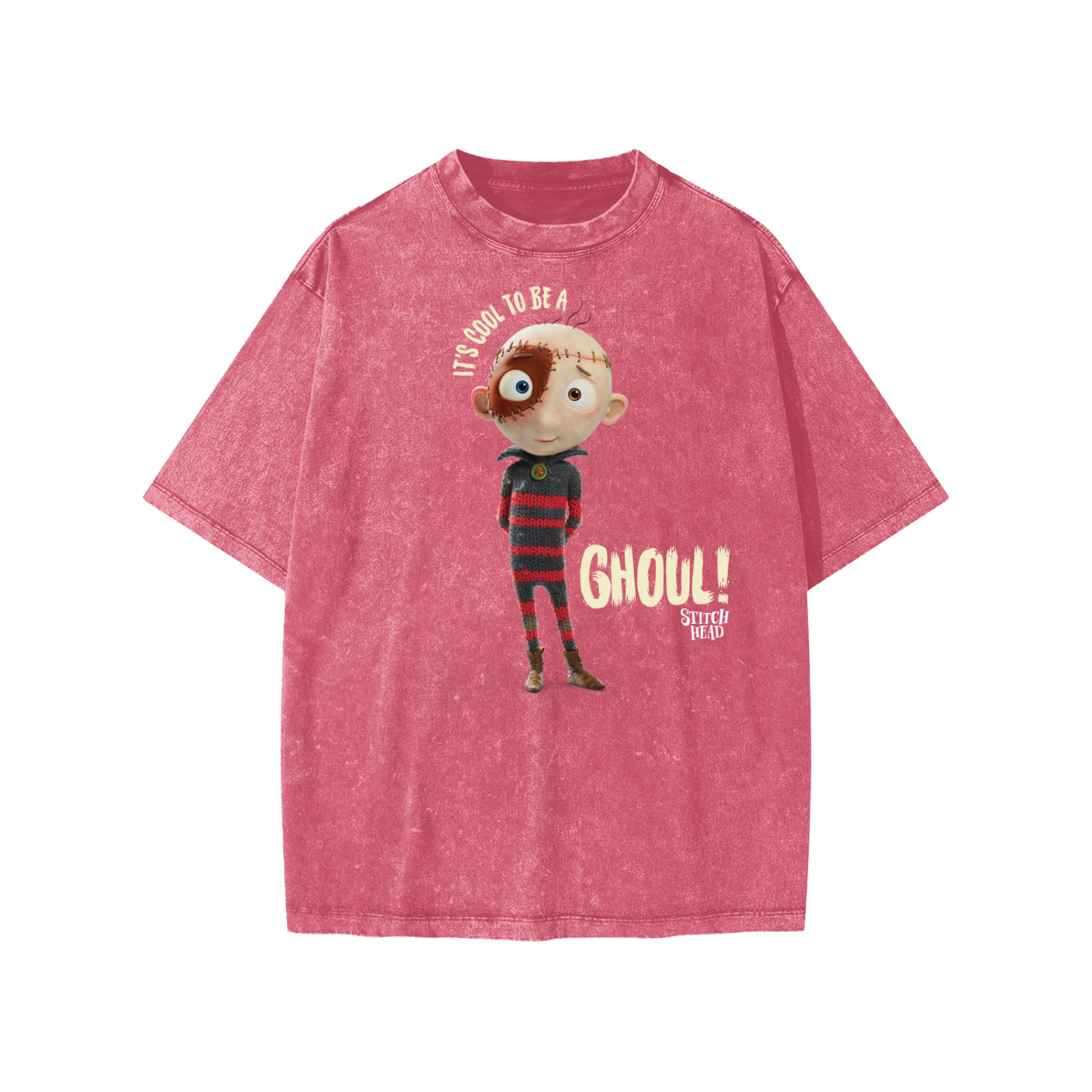 Stitch Head ‘It’s Cool To Be A Ghoul’ Snow Washed Kids' T-Shirt