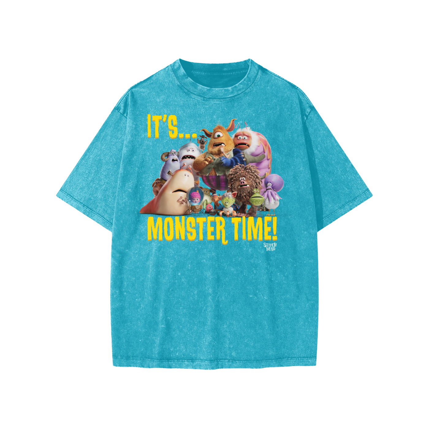 Stitch Head 'It's Monster Time!' Snow Washed Kids' T-Shirt
